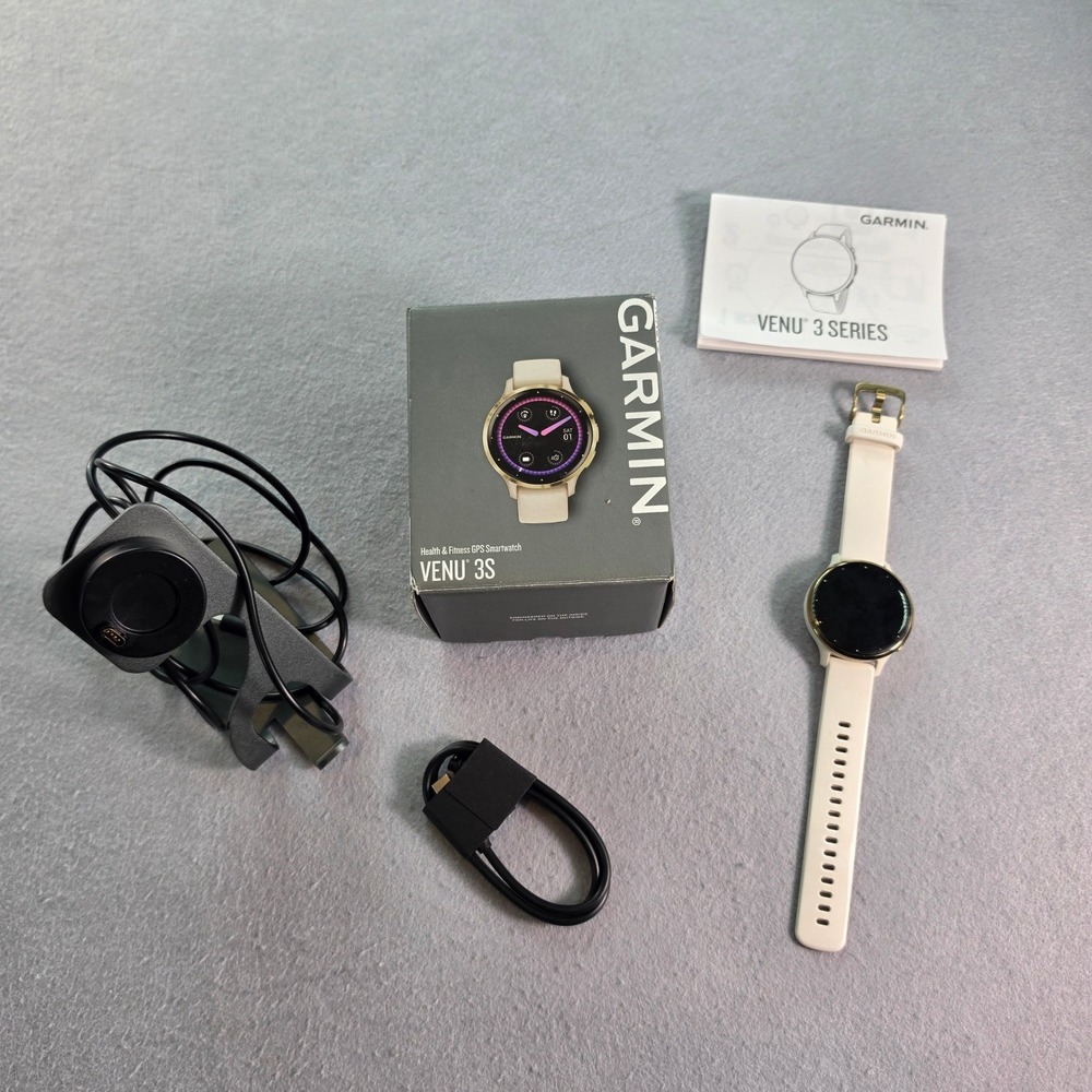 Garmin Venu 3S Health & Fitness GPS Smartwatch Soft Gold French Gray 0100278500